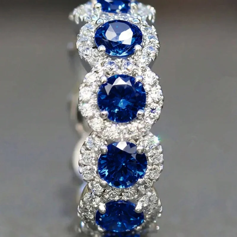 Huitan Funkelnde Zirkonia Versprechen Ringe für Frauen Hochzeit Verlobung Bands Silber Farbe Neue Moderne Mode Weibliche Schmuck – Detail 12