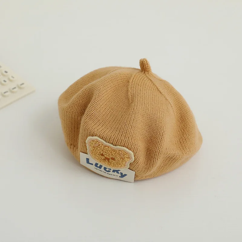 Children Beret Cute Baby Bear Hat Corduroy Artist Hat Winter Hats for Girl Baby Caps for Boy Baby Girl Hats Шапка Детская Кепка