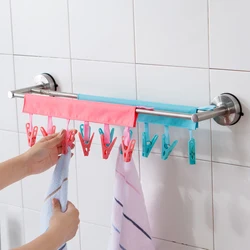 Foldable Clothes Hanger with 6 Clips, Multifunction Clothes Rack, Socks Drying Racks, Travel Supplies, 1PC