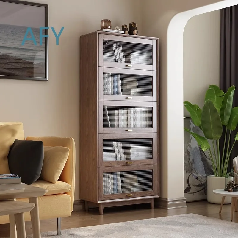 Large Capacity Floor to Ceiling Storage Cabinet with Multi Layer Glass Doors for Living Room Bedroom Home Organization Dust