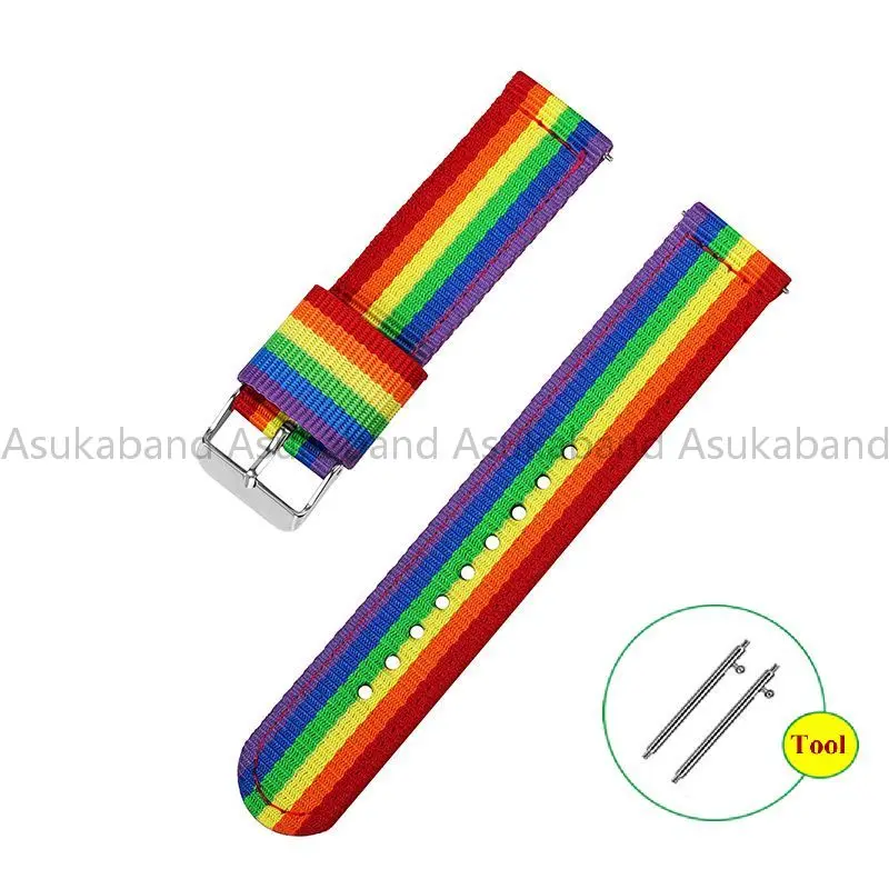 قماش النايلون حزام ساعة استبدال ، سوار المعصم لسامسونج غالاكسي ساعة 6 5 برو النشطة 2 هواوي GT2 ، شريط ، 20 مللي متر ، 22 مللي متر