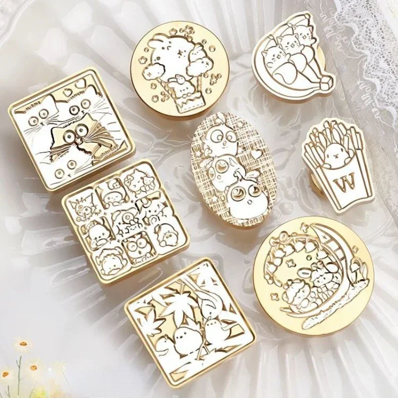 Cute Kawaii Alloy Stamp Header Wax Seal Stamp Embossed Decoration Wedding Invitations DIY Envelope Packaging Scrapbooking