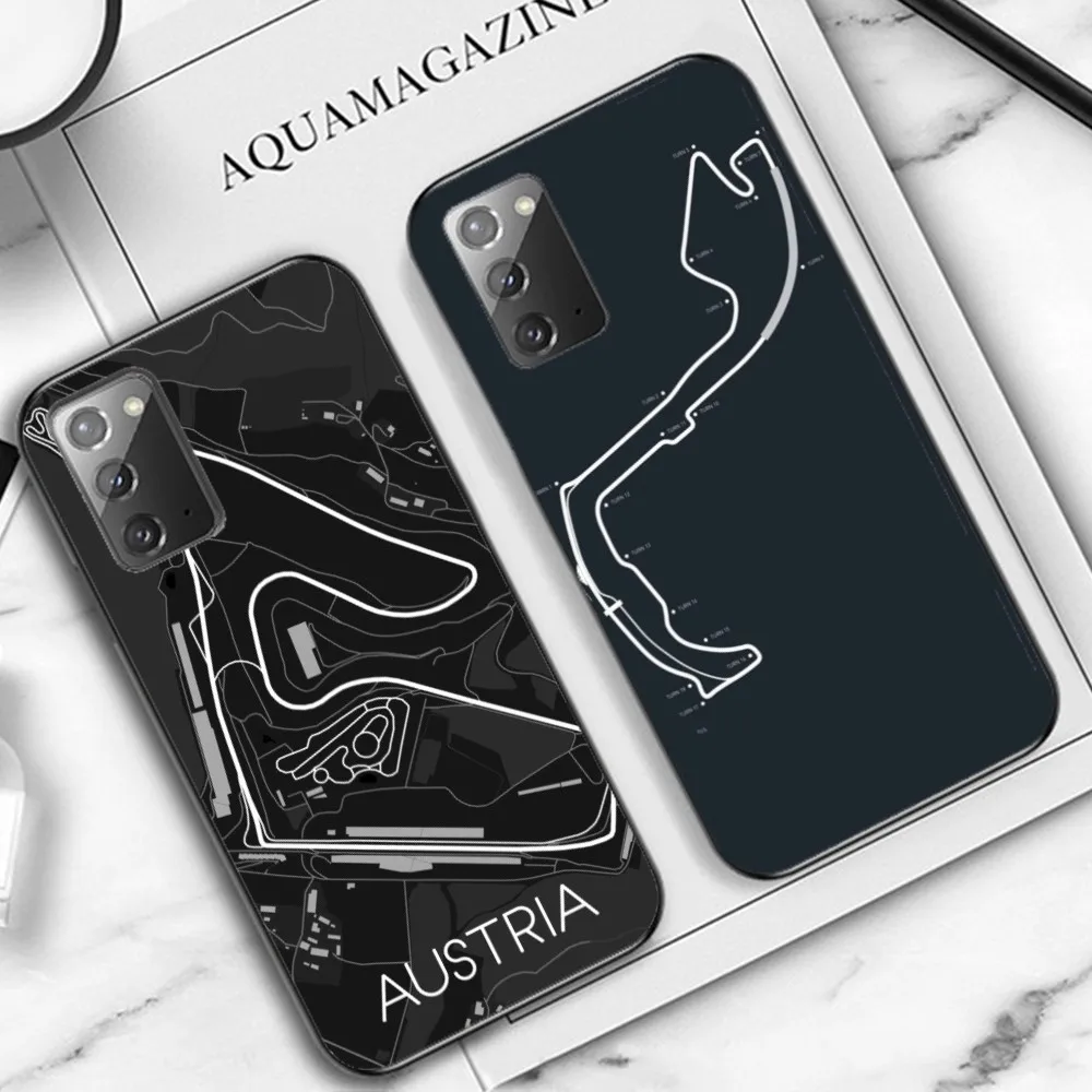 F1 Race Track Prints Phone Case For Samsung Note 8 9 10 20 Pro Plus Lite M 10 11 20 30 21 31 51 A 21 22 42 02 03