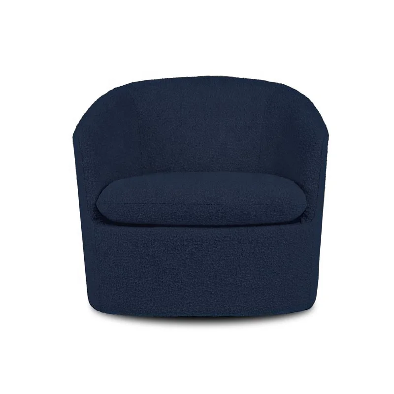 wj-Modern Teddy Fabric Boucle Swivel Barrel Accent Armchair Comfortable Round Club Chair for Bedroom Hotel PU Leisure Style！