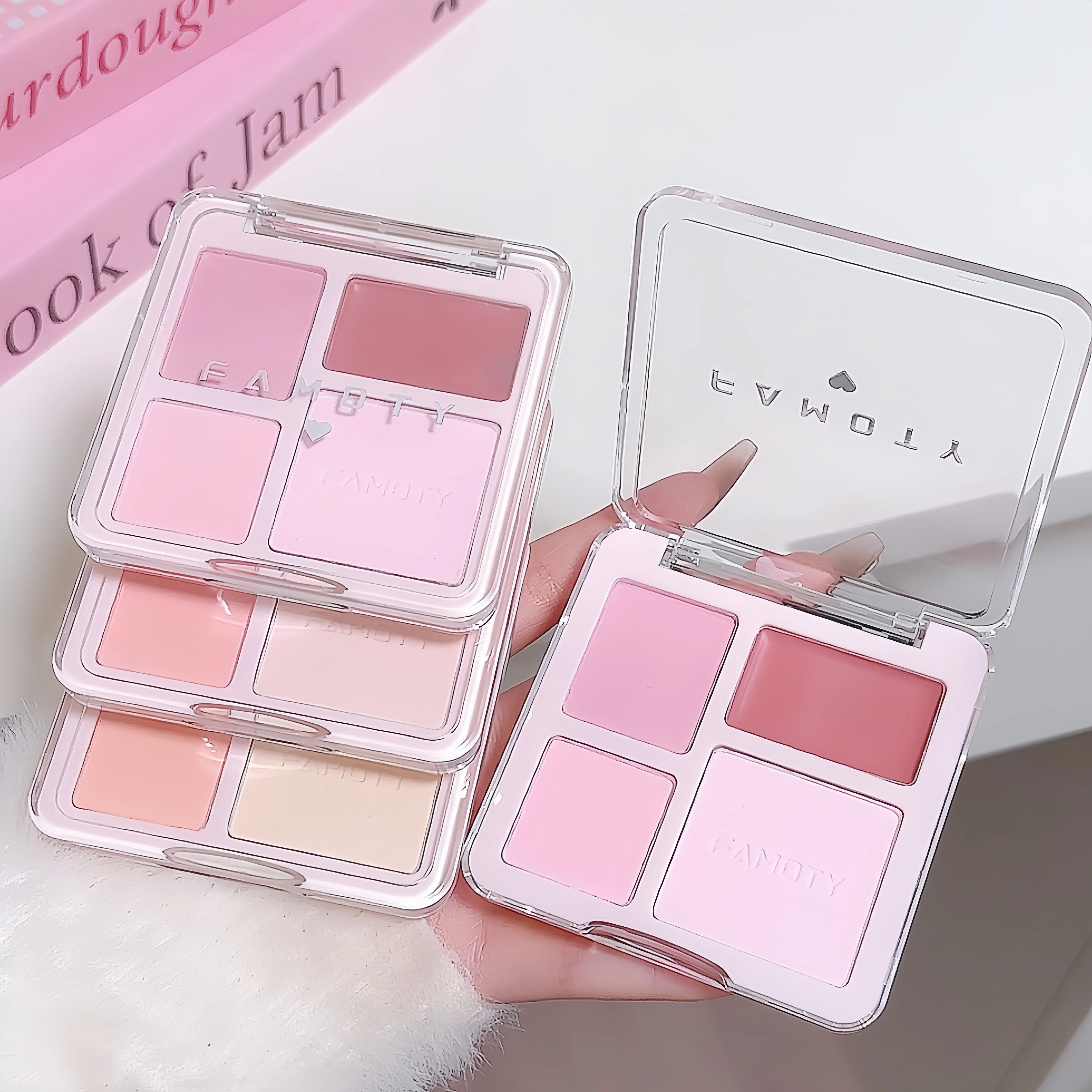 4 Color Blush Palette Rose Hawthorn Cheek Tint Blusher Powder Natural Face Makeup Matte Peach Rouge Contour Shadow Palette