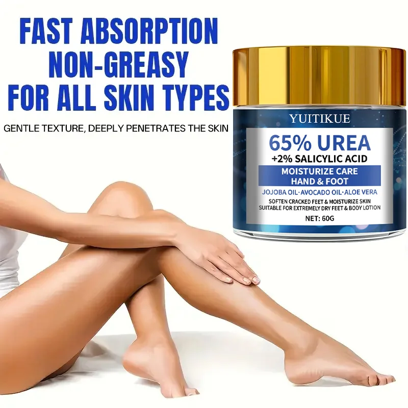 YUITIKUE 65% Urea Foot Cream 60g - Soften Cracked Heels in 2 Weeks, Fast Absorption Non-Greasy, with Jojoba & Avocado Oils