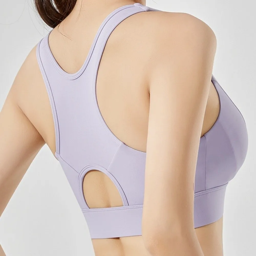 حمالة صدر رياضية بسحاب أمامي عالي التأثير مضادة للترهل ووسادة واحدة ملابس داخلية لليوجا ملابس داخلية ضيقة مقاومة للصدمات حمالة صدر للتمرين في صالة الألعاب الرياضية #3