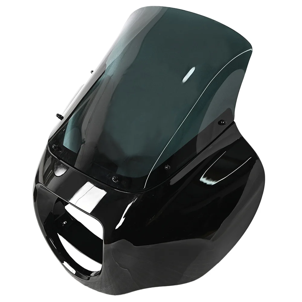 

Motorcycle Parts Black Quarter Fairing with Taller 13 inch Smoke Windshield Windscreen for 2018-later Harley Softail Street Bob