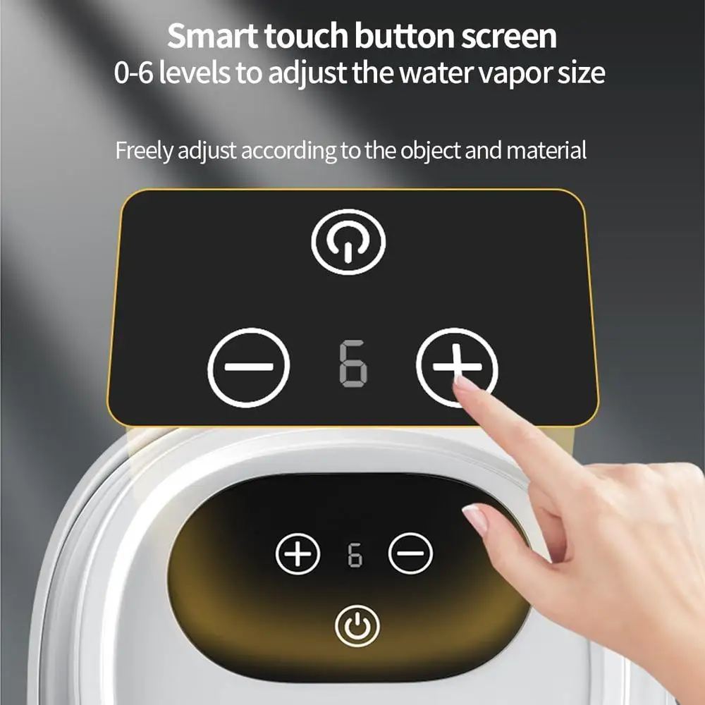 고압 휴대용 스팀 청소기 휴대용 터치 스크린 1500ml 물 탱크 여러 브러시 헤드가 있는 6개의 조절 가능한 기어