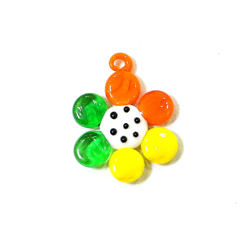 

Miniature Glass Flower Charm Pendant Cute Sunflower Ornament for Diy Jewelry Making Accessories or Easter Hanging Decor Supplies