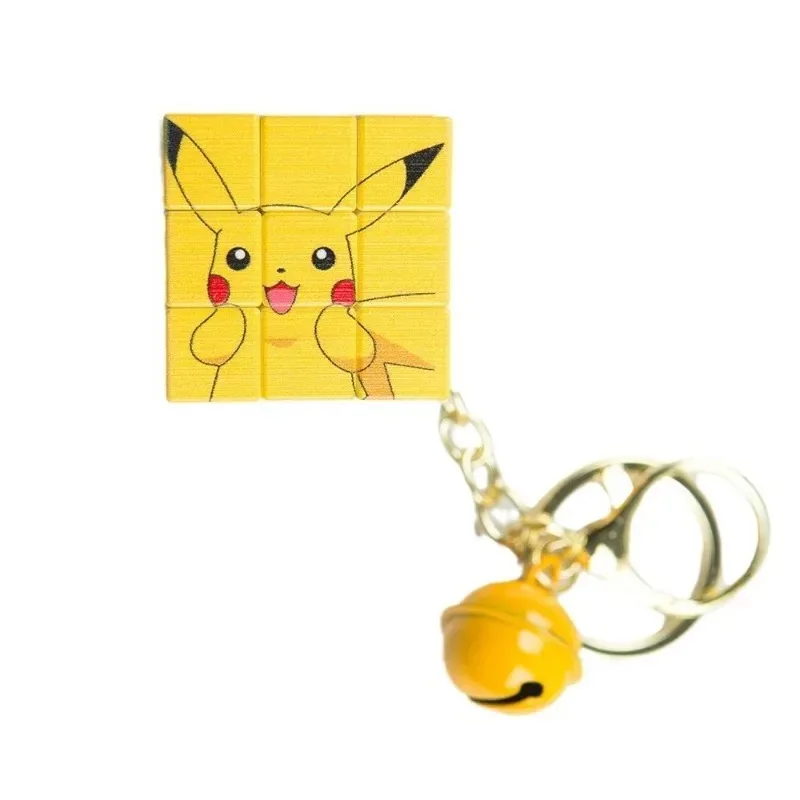 Pokemon créatif Pikachu Mini Rubik's Cube porte-clés pendentif pensée dessin animé Puzzle jouet cadeau mignon voiture Couple sac d'école pendentif