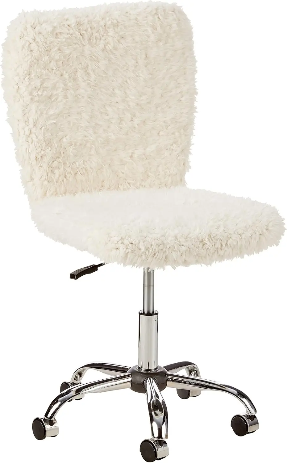 

Mongolian Faux Fur Task Chair, Adjustable, 28D x 19W x 34H in For Office, Ivory