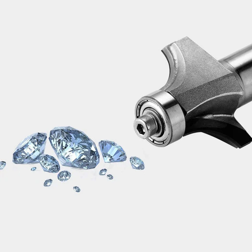 Vsharp PCD 2 Flutes R Chamfering Bit Diamond Round Corner Router Bit Wood MDF HPL Cutting Tool Smoothly No Burr Longlife