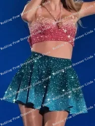 New Cocktail Dresses for Lady Birthday Prom Gowns Above Knee De Graduación Elegantes Para Mujer Vestidos 2024 Shine Sequins