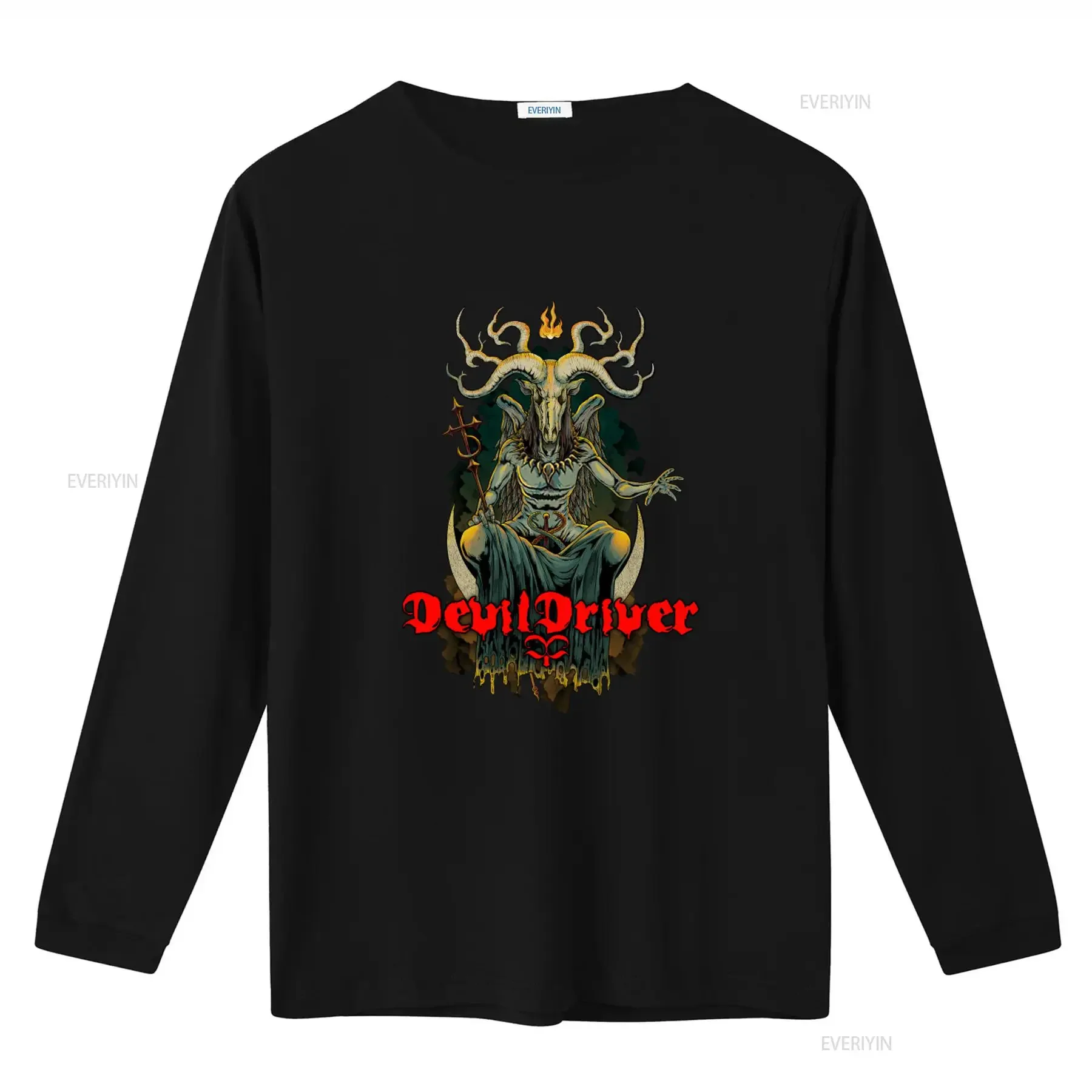 DEVILDRIVER Goat T Shirt Heavy Metal Band Inspired Design for Men vintage Washed Slightly Top For Everyday Wear Stretched