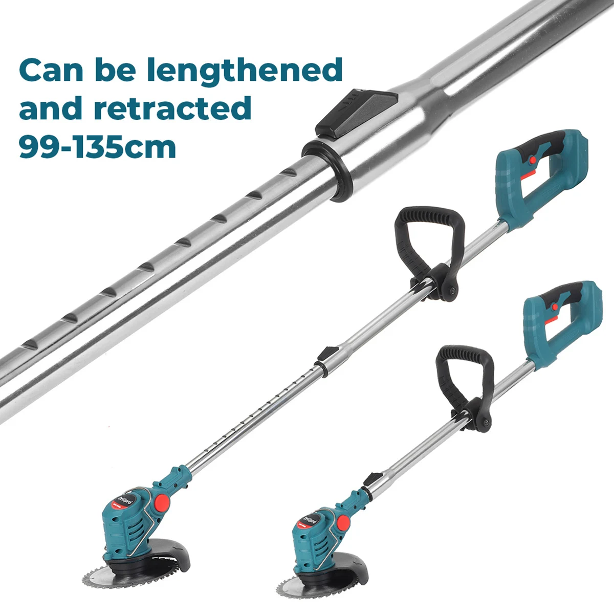 Imagem -04 - Drillpro-cortador de Grama Elétrico Cordless Grass Hedge Trimmer Handheld Jardim Ferramentas Ajustáveis para Makita Baterias 2x 18v