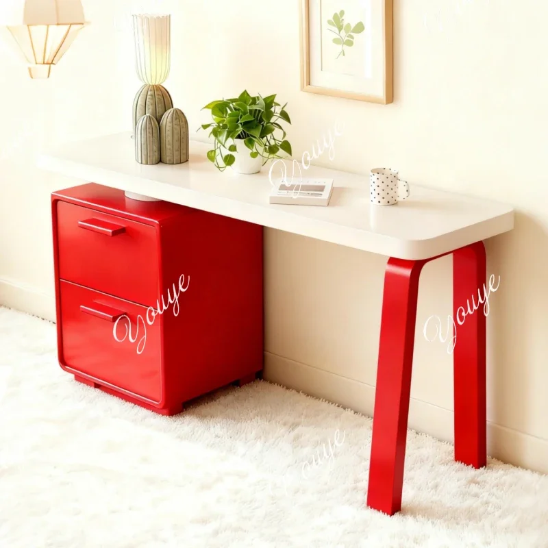 

XM Cream Style Lacquered Desk, Home Desk, Writing Desk, Modern Minimalist Computer Desk