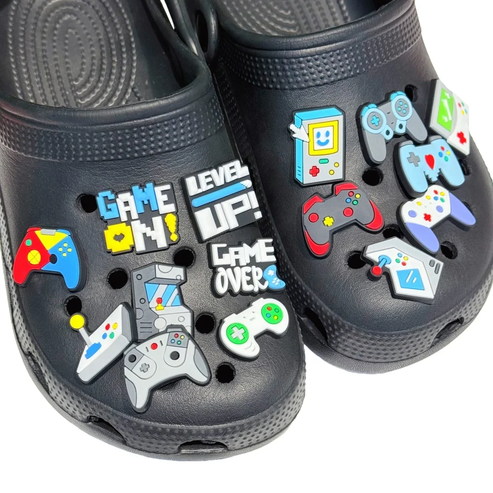 1/15/50 قطعة لعبة أكثر من إضافية نقطة الأحذية البلاستيكية زينة غمبد الأطفال النعال زر السحر معصمه ذاتي الصنع #4