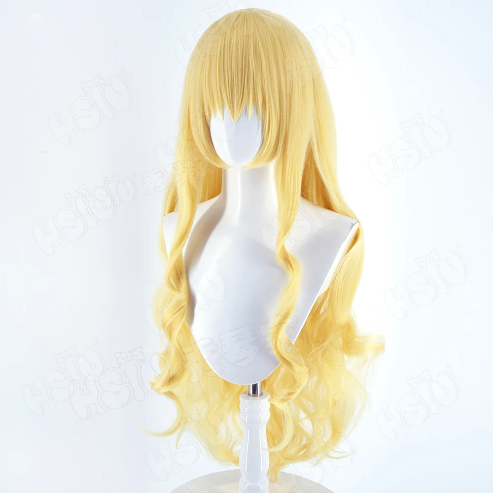 Игра Touhou Project Yakumo Yukari Косплей Парик 80 СМ Длинные светлые вьющиеся волосы Синтетический парик + парик Кепка Парик для Хэллоуина