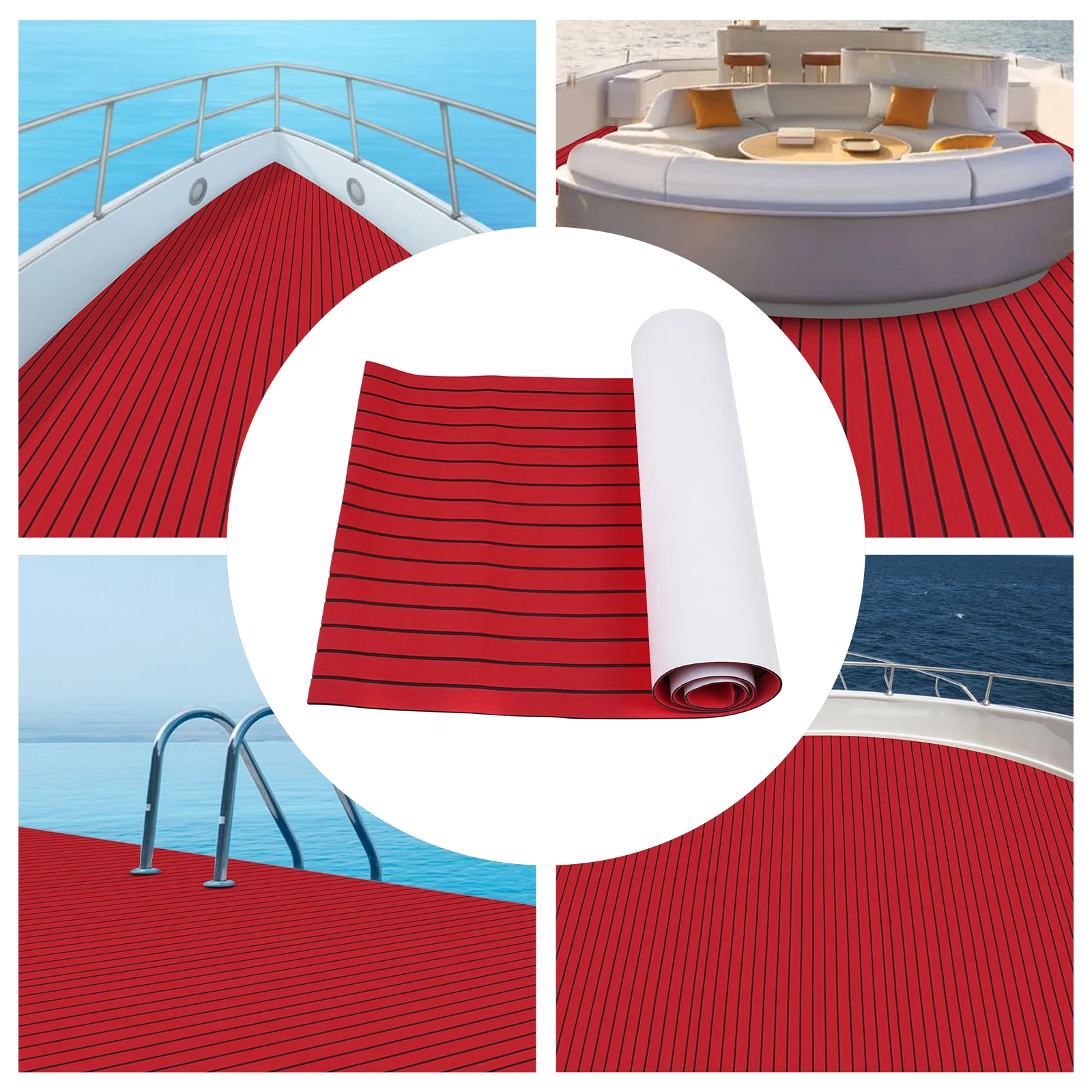 

Deck Anti-Slip Mats EVA Foam 6mm Thick Self-Adhesive Waterproof 94.5x35.4in DIY Cuttable Non-Toxic Odorless for Boat Home Deck