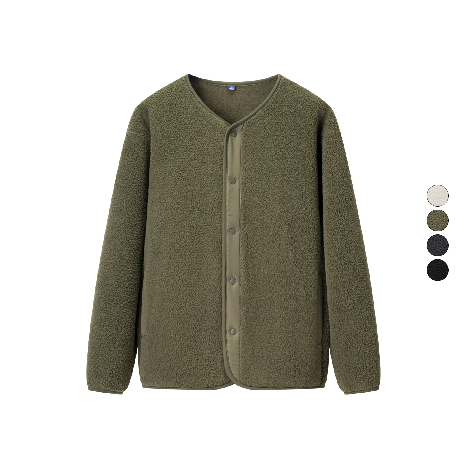 

Men's Thiened Windproof Lamb Velvet Jaet Fce Open Cardigan Outerwear Winter New Arrival Stand Fit Long Sve Casua...