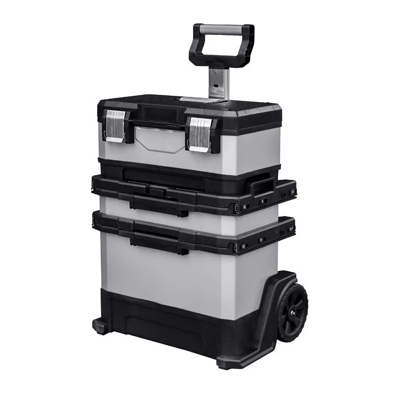 Multi functional portable tool storage box, multi-layer combination pull rod tool cabinet, household car storage box