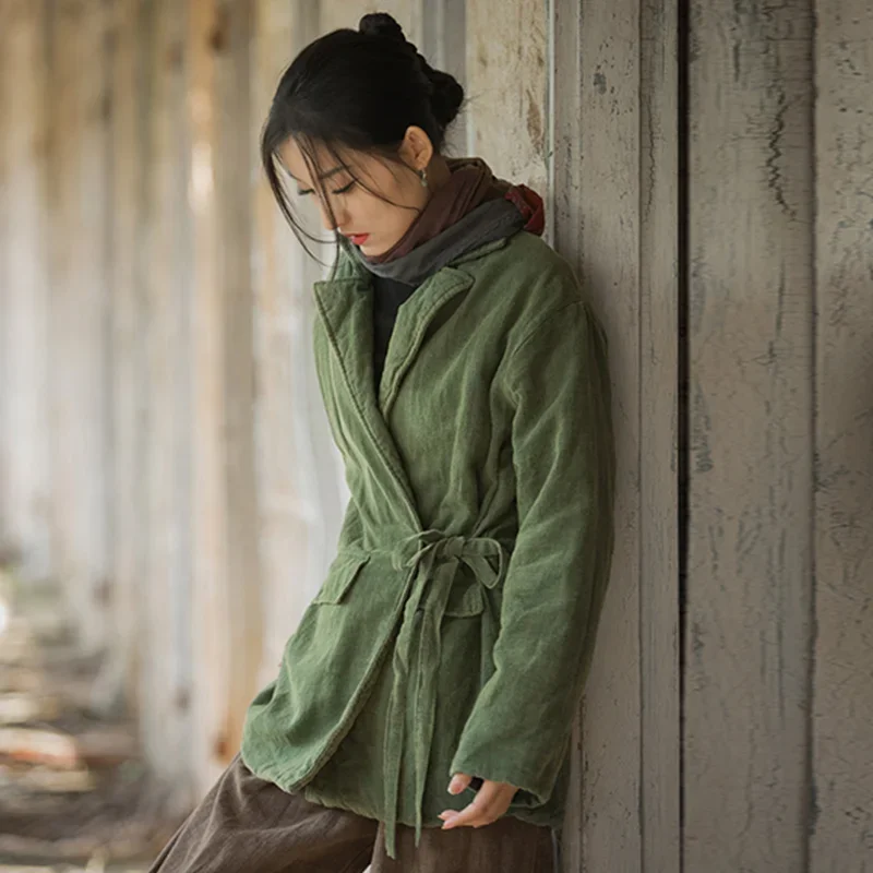 ポップ女性の冬のダウンジャケット 2025 暖かい綿入りの服カジュアルヴィンテージコート厚みのパーカー上着コールドコート女性