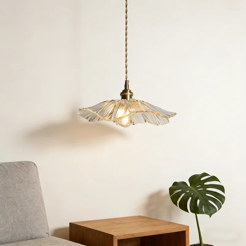 

Vintage Pendant Lights Flower Glass Hanging Lamps Home Decoration Lighting Living Room Bedroom Bedside Light Fixture Indoor Shop
