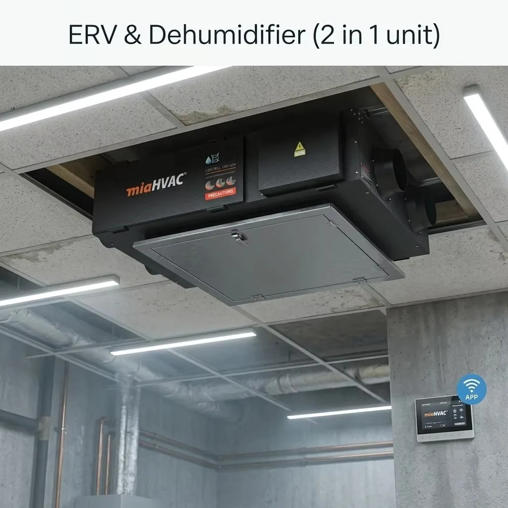 Smart Tuya APP RS485 Control HVAC ERV Ventilation Dehumidifier Energy Recovery Ventilator Home Air System