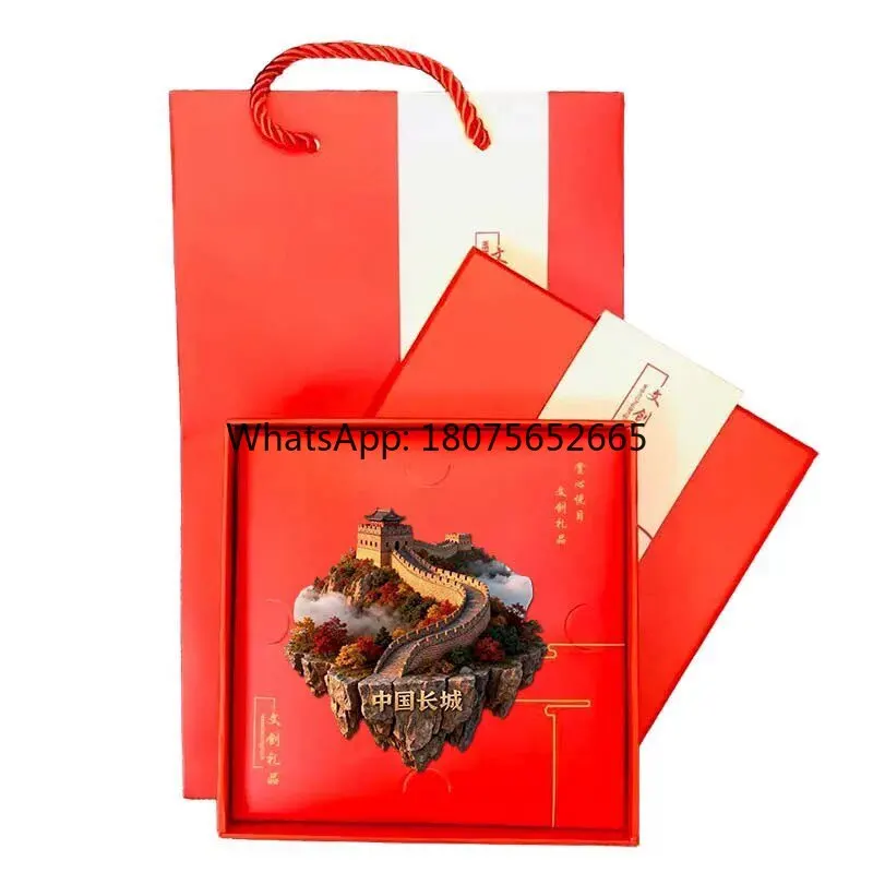 Great wall cultural & creative metal refrigerator magnet - 3d embossed travel souvenir gift
