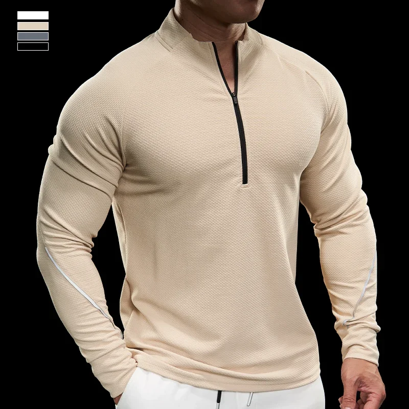 

Autumn and Winter Men's Fitness Workout Long Sleeve T-shirt Gym Jogging Training Tops Muscle Tees Running Compression Shirts