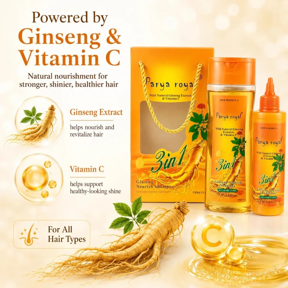 ginseng-extract-hair-care-set-400ml-shampoo-200ml-conditioner-nourish-hair-root-repair-frizzy-damaged-silky-hair-kit