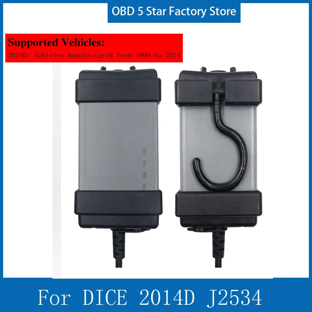 Auto Diagnostic Scanner J2534 for DICE 2014D OBD2 Multilingual Car Fault Diagnosis Detection Tool Fit for Universal Vehicles