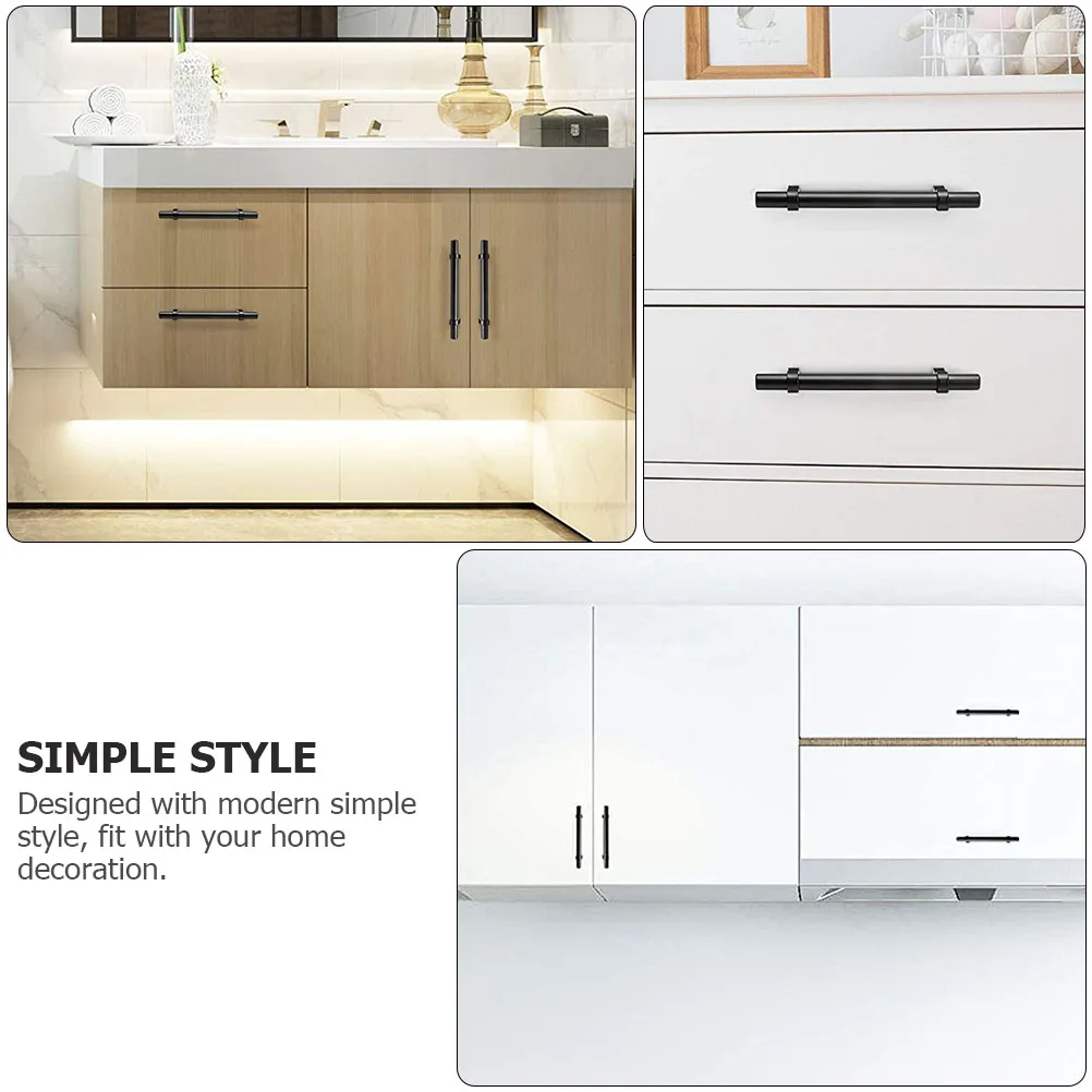 

10 Pcs Hollow Cabinet H les Drawer Knobs Stainless Steel Cupboard Door Pulls T14BK160 Kitchen Home Bathroom Furniture Hardware