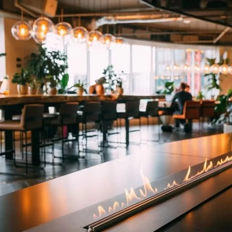 450 مللي متر الموقد الخطي الحيوي الموقد المعدني ديلوكس الحديثة مخصصة التحكم عن بعد في الهواء الطلق صديقة للبيئة شقة داخلية إدراج