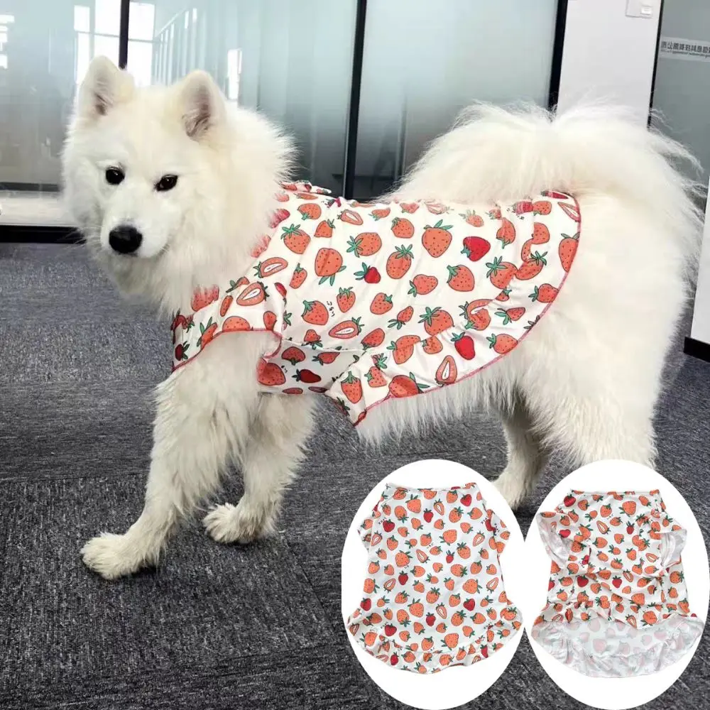 

Sweet Strawberry Print Dog Cute Vest Top Big Size Breathable Puppy Cat Clothes Sweet Thin Shirts Dog Costumes Summer