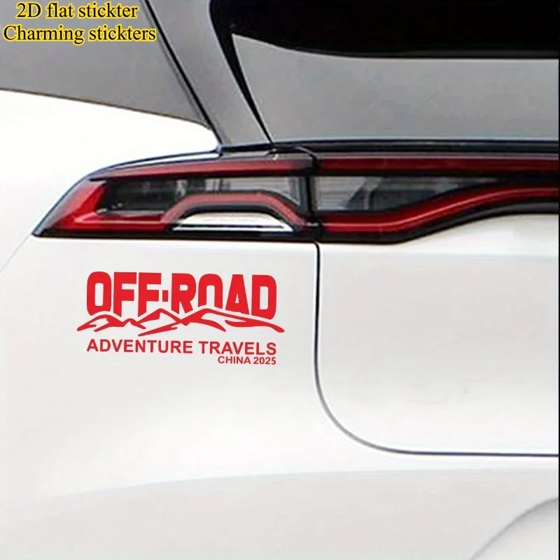 2D Flat OFF-ROAD Adventure Travel Mountain Waterproof Reflective Vinyl Sticker For Offroad Car Decor
