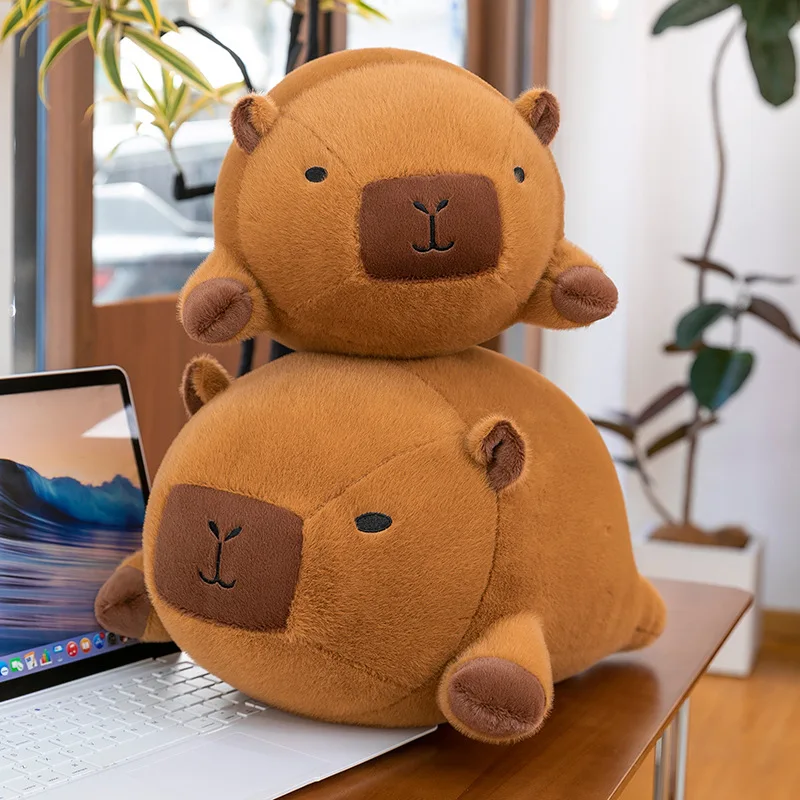 Kawaii Capybara Plush Toy Stuffed Animal Balloon Capybara Cuddly Doll Fat Kapibara Pillow Soft Toy for Kids Birthday Xmas Gift