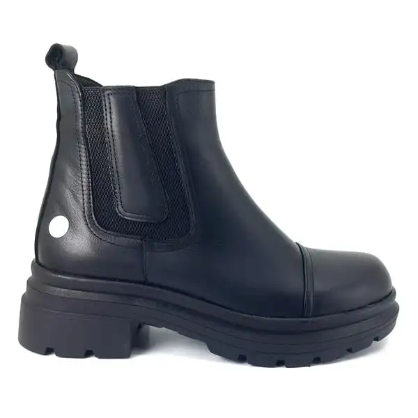 Botas de piel auténtica para mujer, zapatos personalizados y cómodos, calzado de diario, color negro, 2024, 23KB, novedad de la temporada 1535