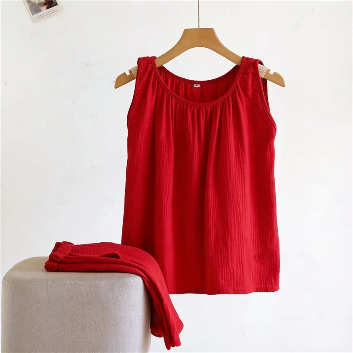 Women's Summer Cotton Linen Vest Loose Fit Sleeveless Top Versatile Casual Wear plus Size Tanks Inner Outer Wear