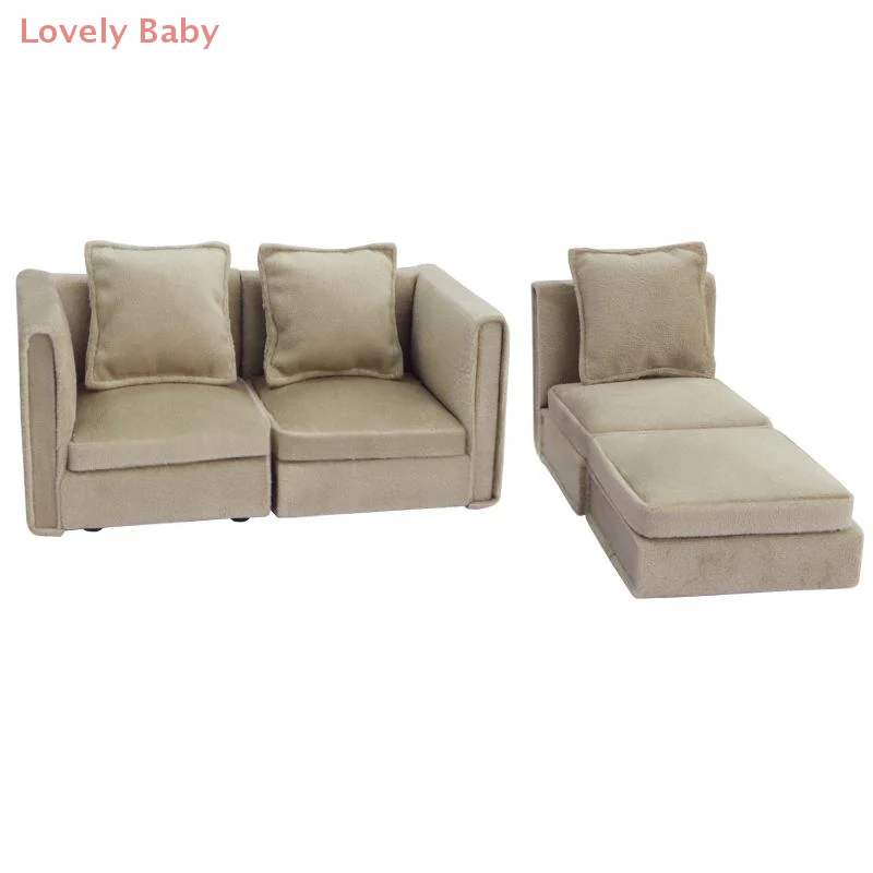 【BBS-7】1Set Simulazione Sedie da soggiorno in miniatura 1:12 Mini mobili per casa delle bambole Divano ad angolo Bambini Giochi di imitazione Decorazioni fai da te