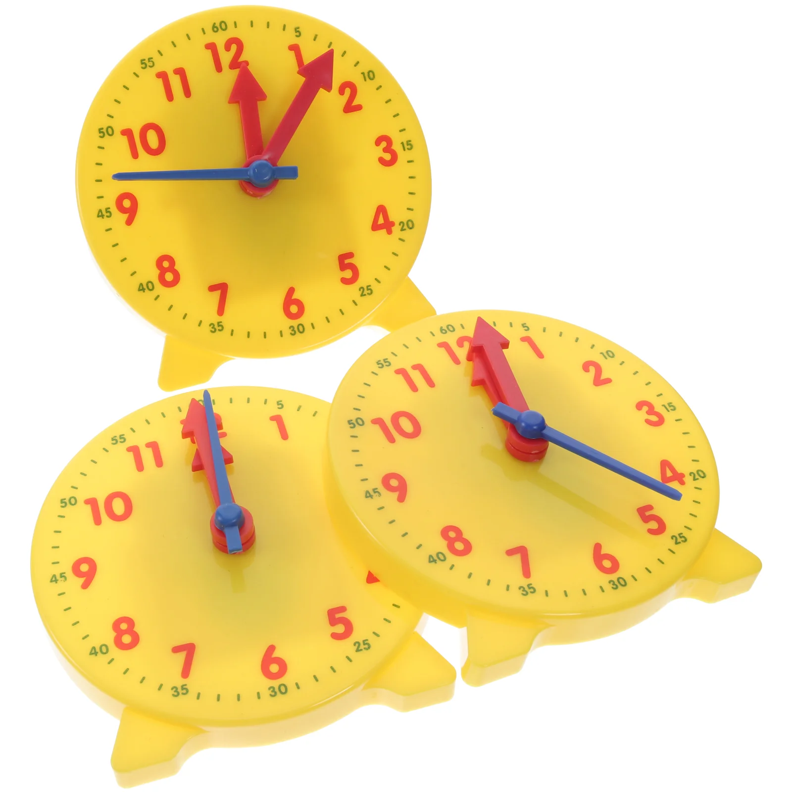 3 Pcs Clock Model Teaching Aids Learning Tell The Time Tool for Kids Plastic Child