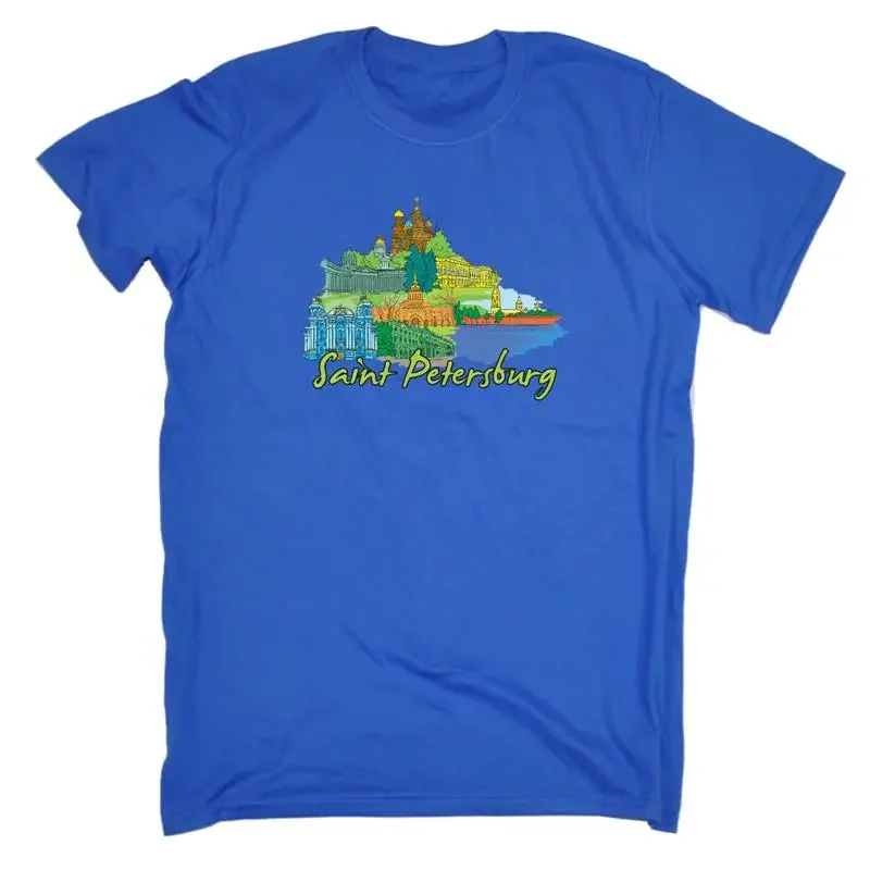 Saint Petersburg St Russia Country Flag Destination Mens Funny T Shirt