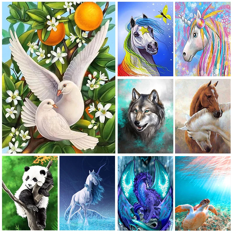 

5D DIY Diamond Painting Animal Diamond Embroidery Full Rhinestone Mosaic Panda Dove Cross Stitch Kit Art Home Decor Gift