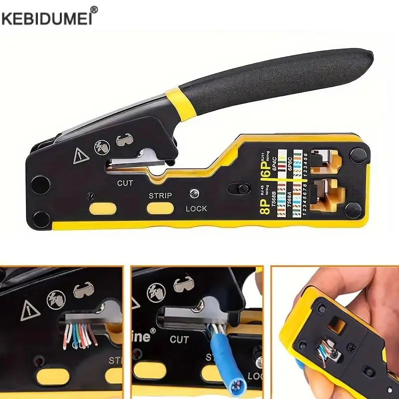 

Сетевые обжимные клещи RJ45 через многофункциональные обжимные клещи Ethernet, обжимные/разрезные/полоски для разъемов Cat6 Cat5 Cat5e RJ45