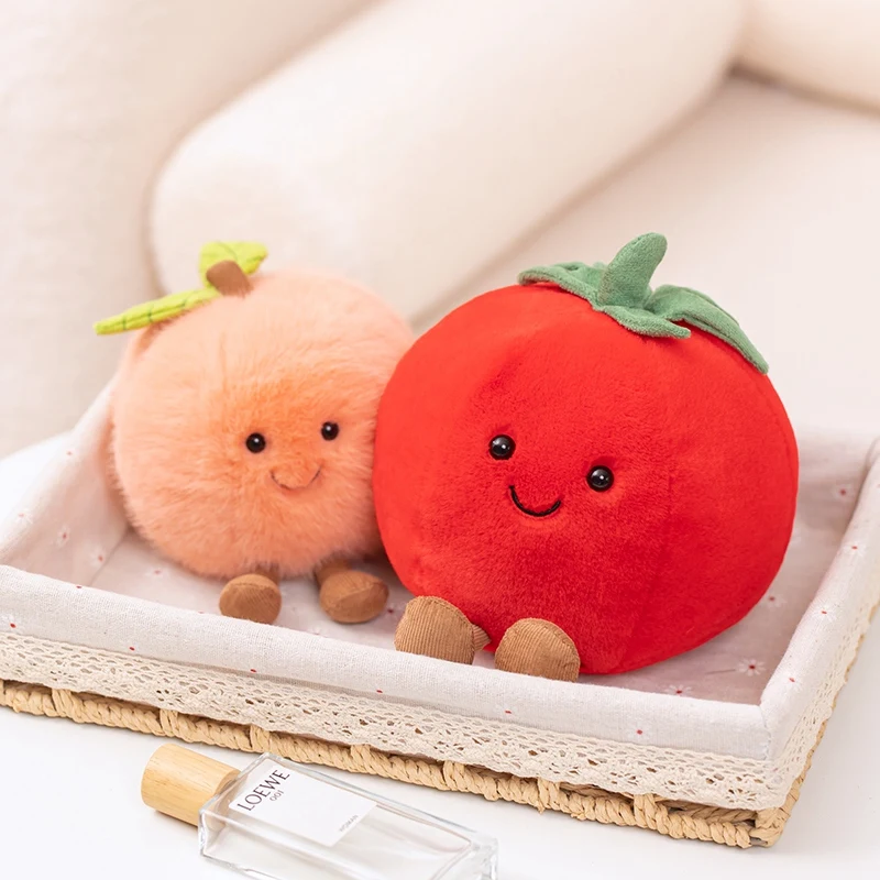 Fruit And Vegetable Series Peaches Cucumbers Tomatoes Watermelon Plush Toys Bedroom Decoration Children's Birthday Gift For Girl