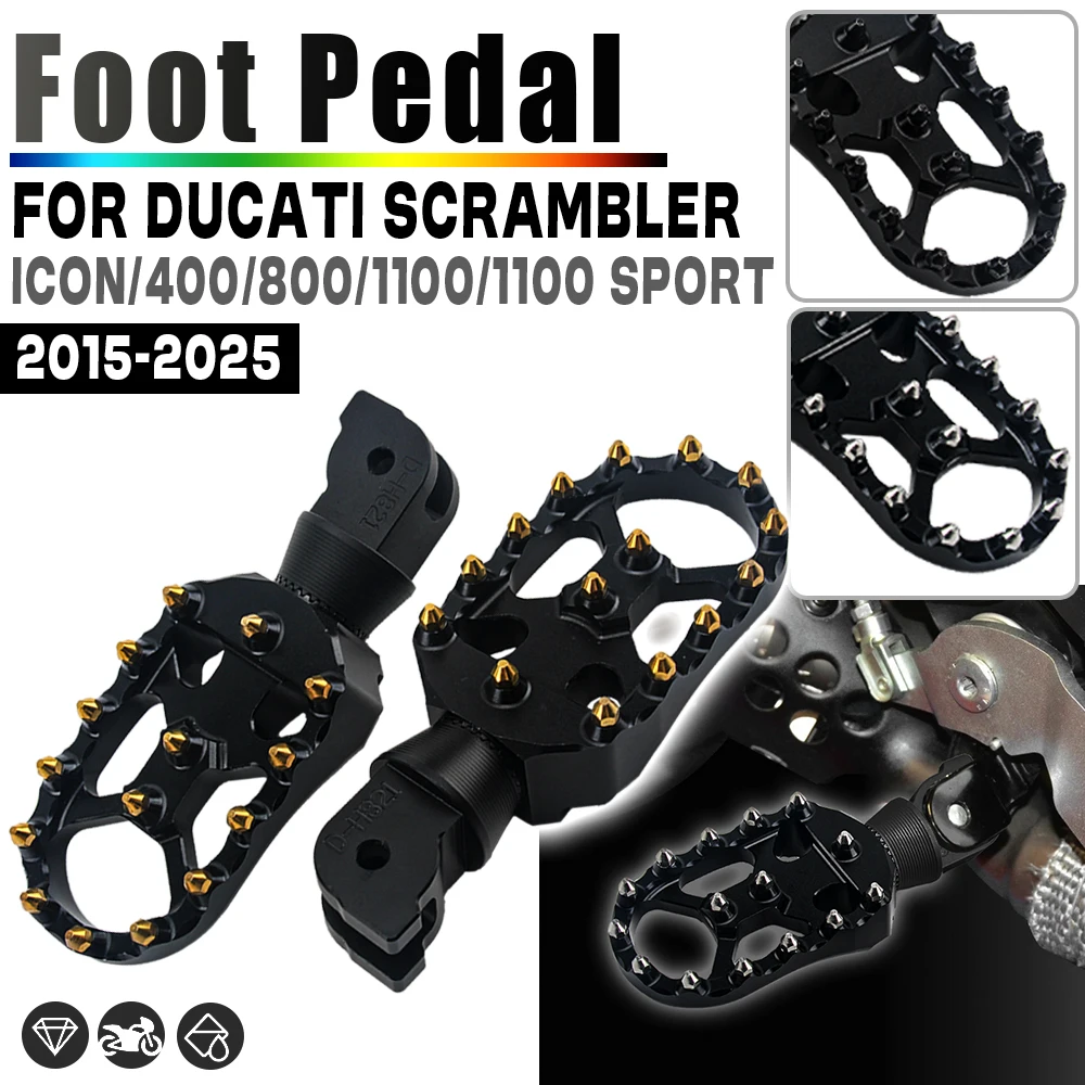 

Передние подножки мотоцикла подходят для ducati scrambler 1100 sport pro 800 400, полная дроссельная заслонка, Icon Dark 2024, 2025 Rider, подножки