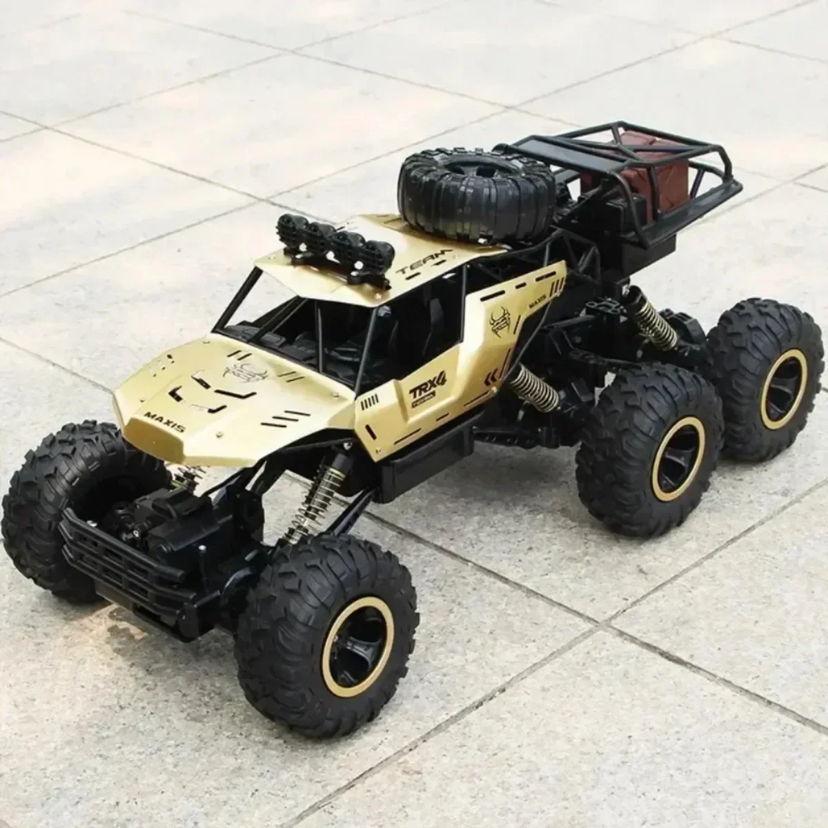 1:12 tamaño de gran tamaño 46CM 6 ruedas 4WD RC coche RC camión cuerpo de aleación de Metal Control remoto todoterreno 4x4 vehículos juguetes eléctricos para niños