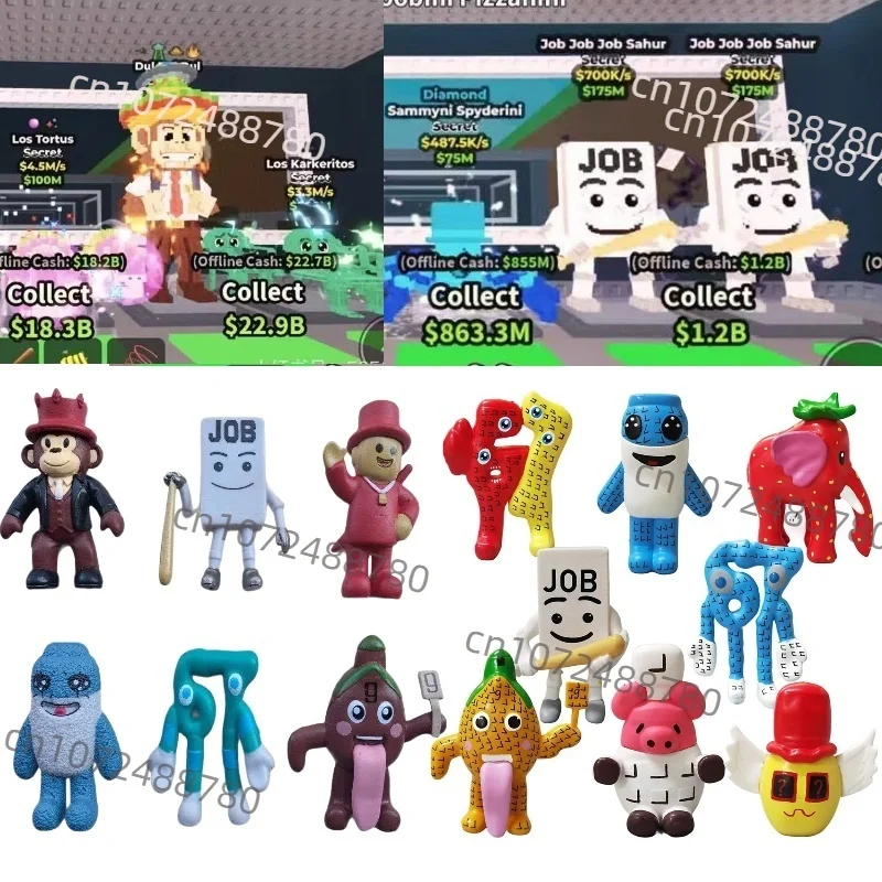 Nieuwe 6/8 Stuks Steal A Brainrot Action Figure 7/9 Cm Grappige No.9 Huis Job Holding Een Stickpink Aardbei Olifant Speelgoed Voor Kid Geschenken