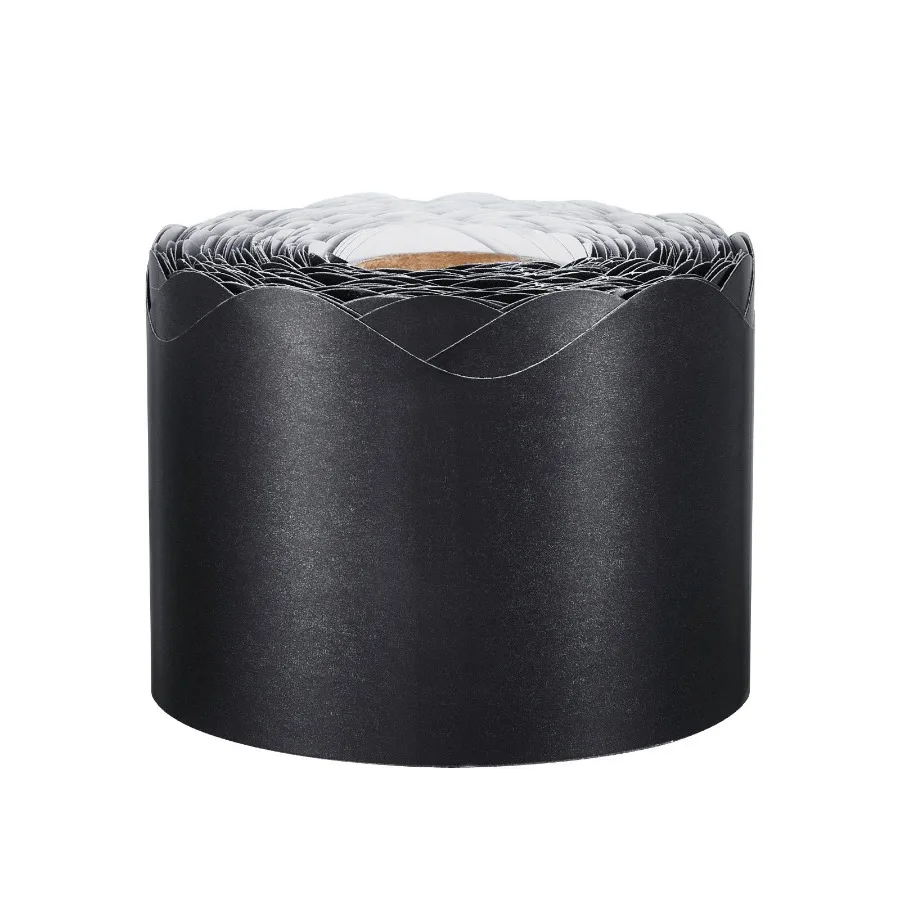 

Bulletin Board Border 65.6 Feet Rolled Scalloped Border Trim for School Black